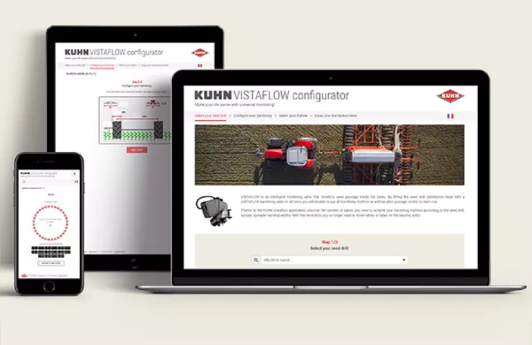 Configuratore online KUHN VISTAFLOW su cellulare, tablet e computer