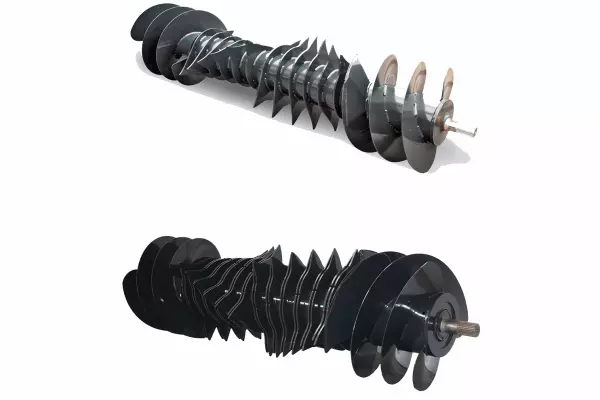 A 48 cm átmérőjű OPTIFEED rotorkialakítás, amelyben a rotorfogak működése a csiga funkciójával egy tengelyen kombinálódik