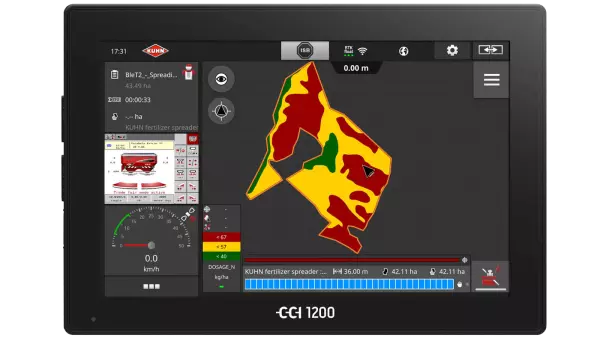 CCI 1200 ISOBUS terminál CCI.TAK CONTROL aktiválással