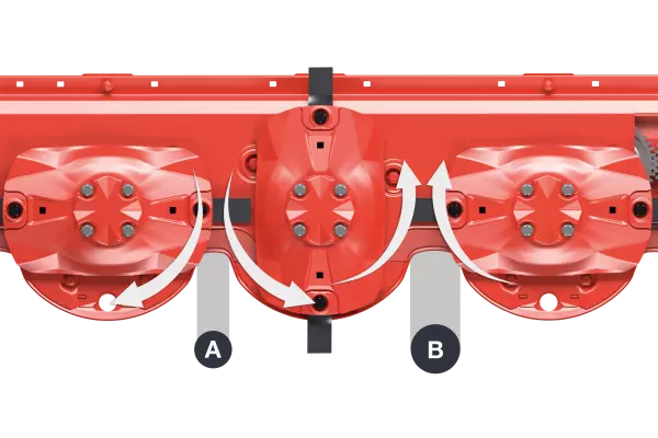 Az OPTIDISC ELITE kaszagerendely tárcsáinak változó nagyságú osztásközei