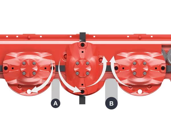 Az OPTIDISC kaszagerendely eltérő nagyságú tárcsaközei