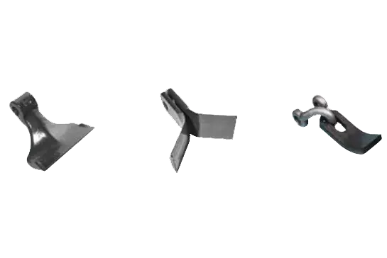 A szárzúzók széles kínálatához számos zúzókés alkalmazható: Kalapácskések, „Y”-kések, kanalas kések