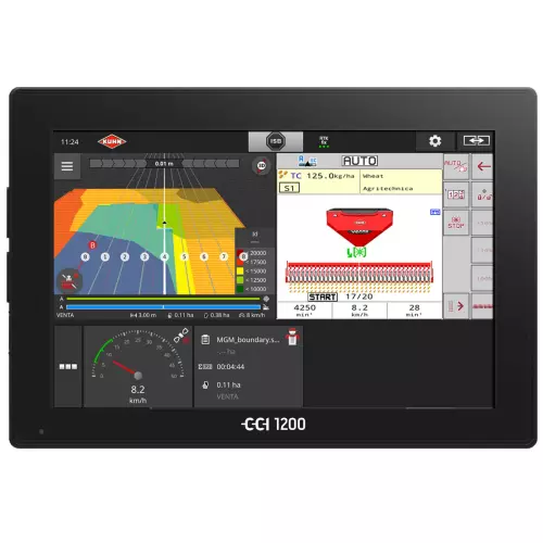 A CCI 1200 ISOBUS terminál ISOBUS vezérlésű VENTA pneumatikus vetőgéppel