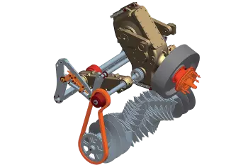 A hajtóművek és tengelyek tökéletes szinkronműködésű, egyszerűen karbantartható gépet biztosítanak.