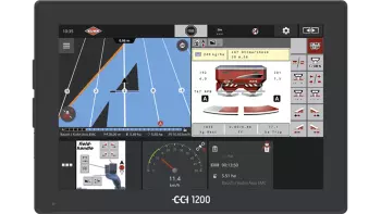 CCI 1200 ISOBUS terminál szakaszvezérlés közben