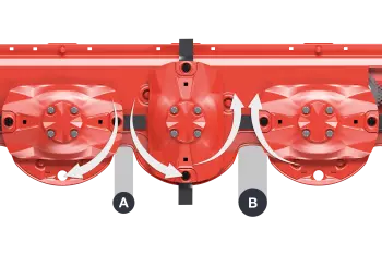Az OPTIDISC ELITE kaszagerendely tárcsáinak változó nagyságú osztásközei