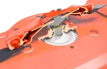 A tárcsát tartó tengely durva mechanikai behatás esetén elnyíródik, és ezzel védi a fogaskerekeket