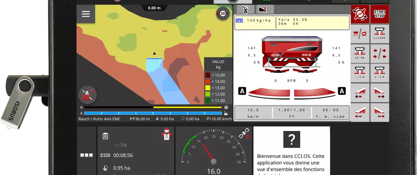 ISOBUS CCI 1200 terminal with AXIS